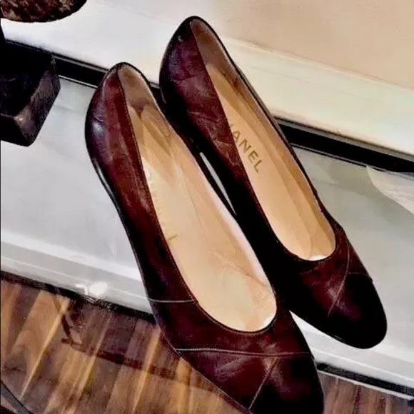 VINTAGE CHANEL BROWN SPECTATOR PUMPS SZ 6.5 - Picture 4 of 7